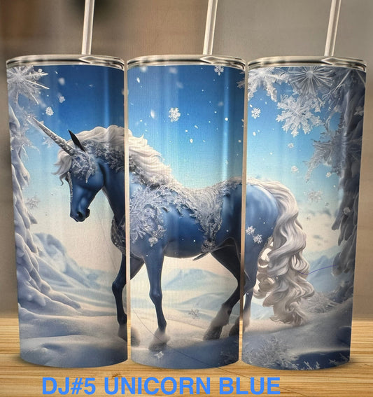 Tumbler DJ#5 UNICORN BLUE ICE
