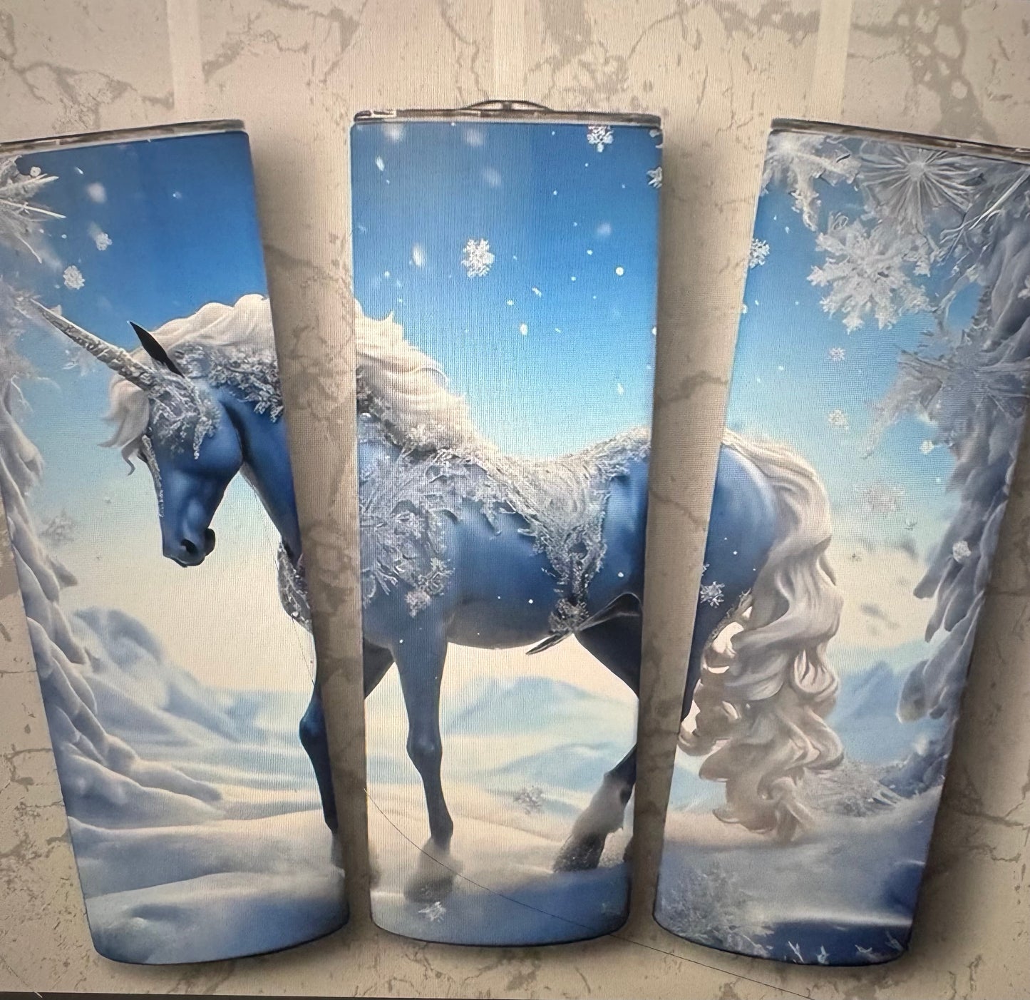 Tumbler DJ#5 UNICORN BLUE ICE